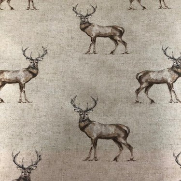Pre-cut Country Stags PVC Tablecloths in various shapes and sizes