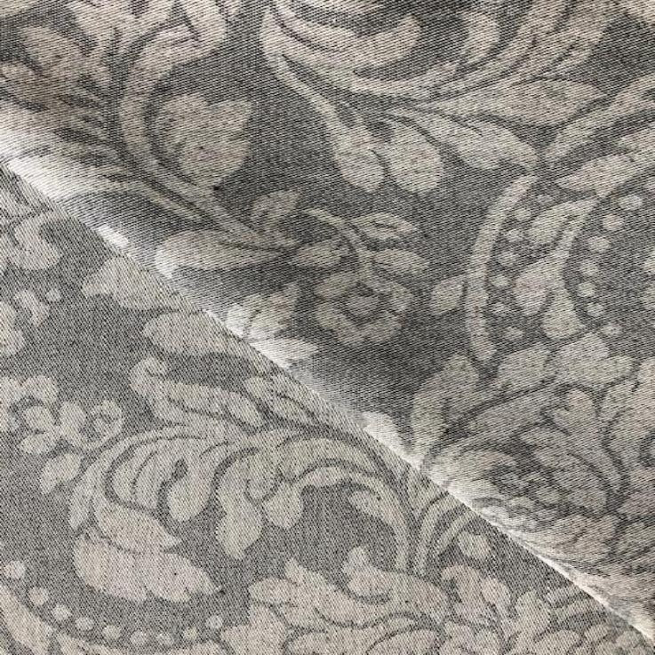 Damask Grey 140cm Wipe Clean Acrylic Tablecloth