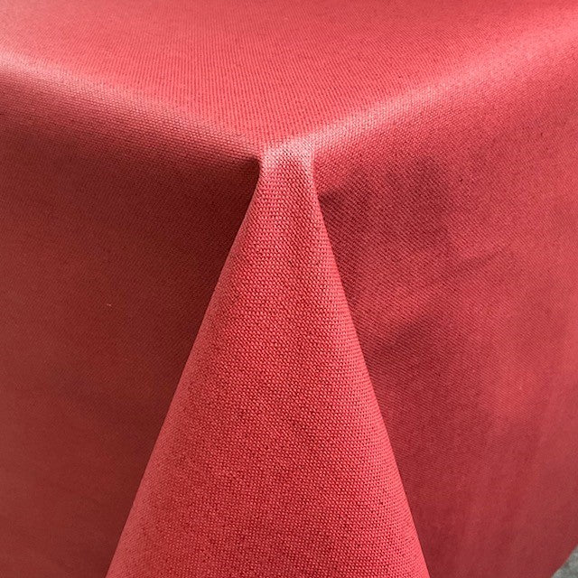 Pre-cut round Red Linen Tablecloths