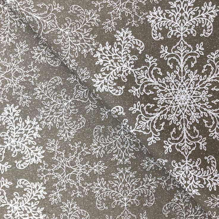 Snow Crystal 155cm Wipe Clean Acrylic Tablecloth
