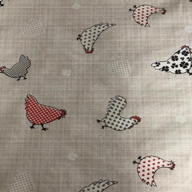 Chickens Vinyl 140cm Wipe Clean Tablecloth